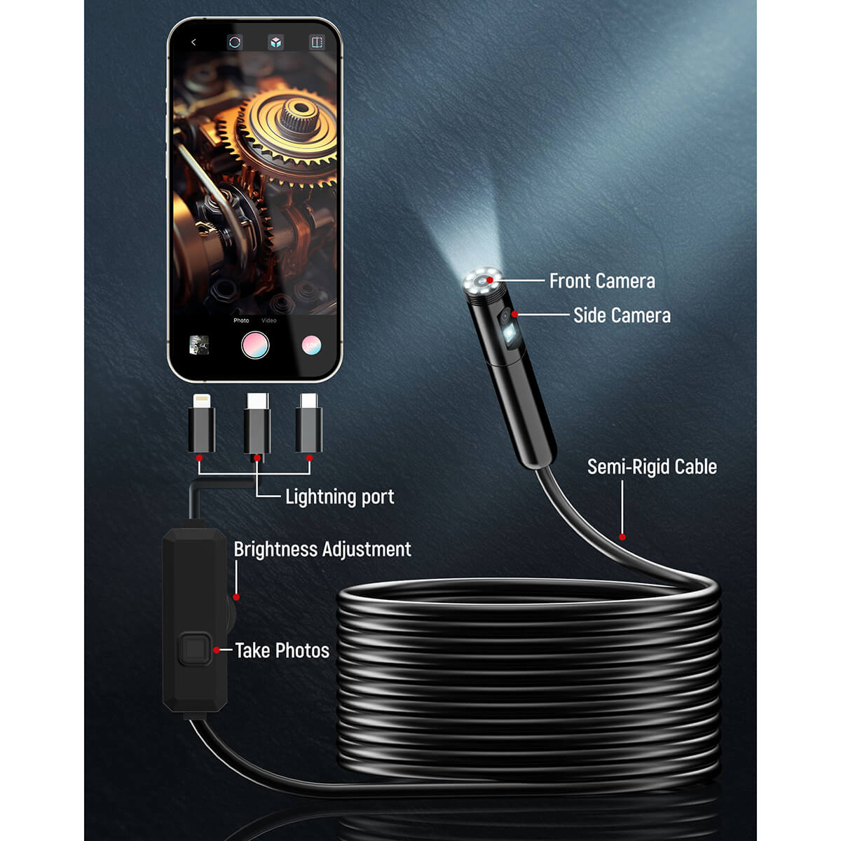 KAIWEETS KBM01 1920P Endoscope Camera