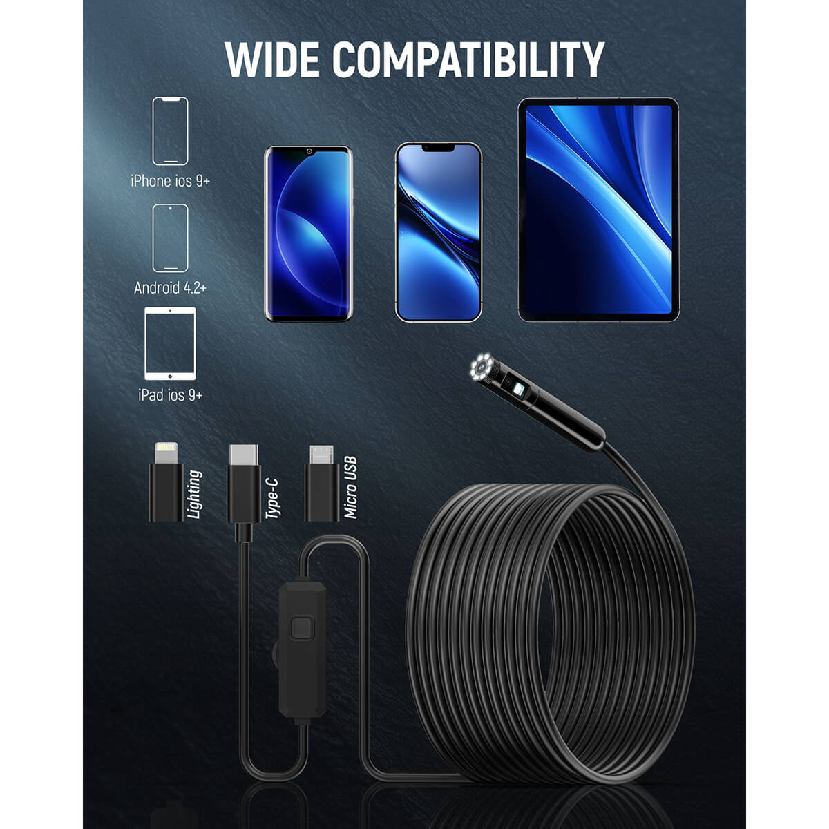 KAIWEETS KBM01 1920P Endoscope Camera