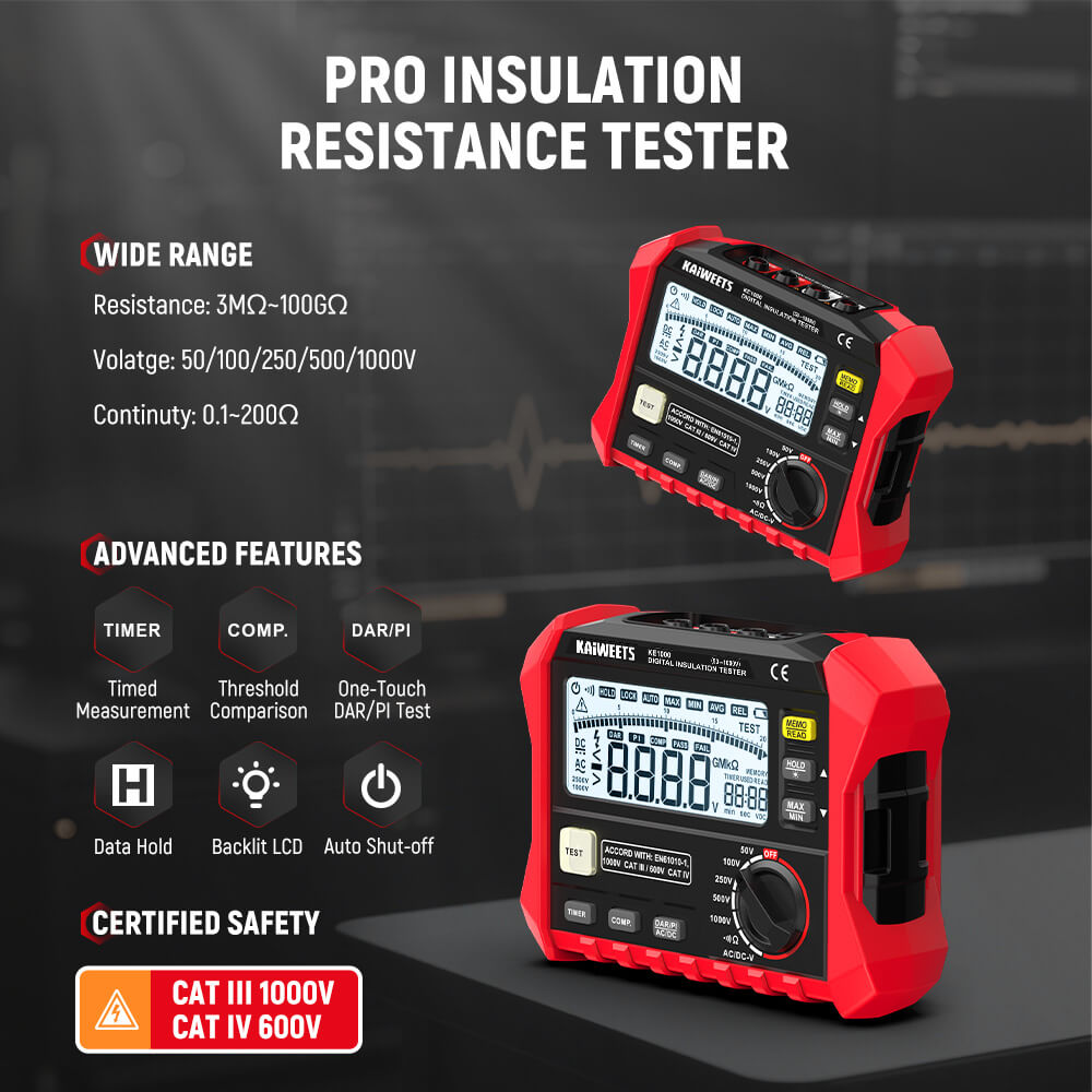 KAIWEETS KE1000 Insulation Resistance Tester