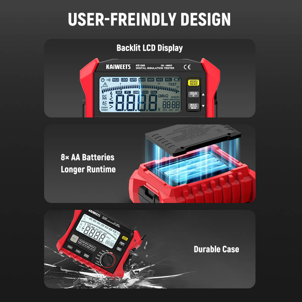 KAIWEETS KE1000 Insulation Resistance Tester