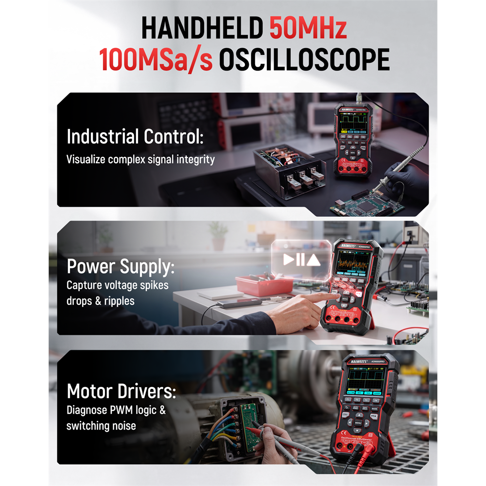 KAIWEETS KOM800PRO 3-in-1 Oscilloscope Multimeter