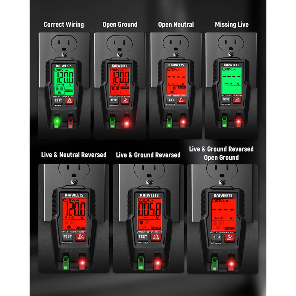KAIWEETS KT301T GFCI Outlet Tester