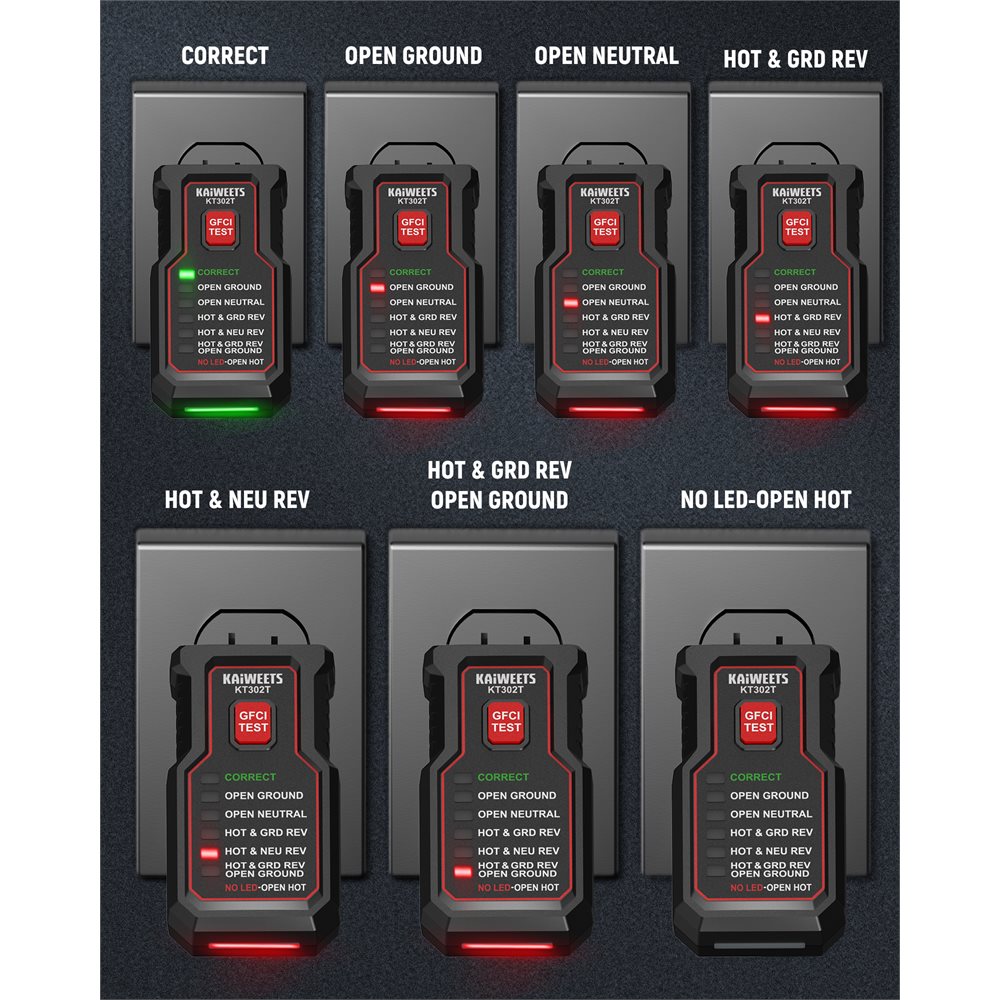 KAIWEETS KT302T GFCI Outlet Tester