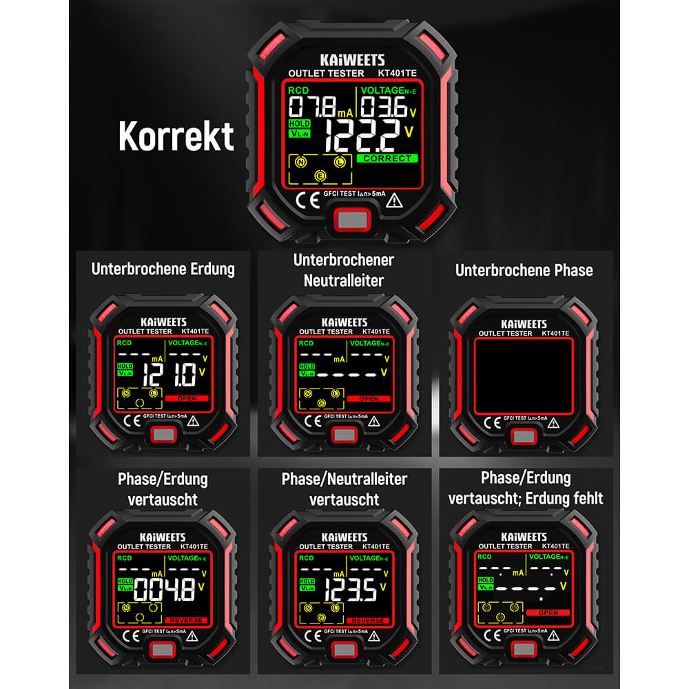 KAIWEETS KT401TE Socket Tester