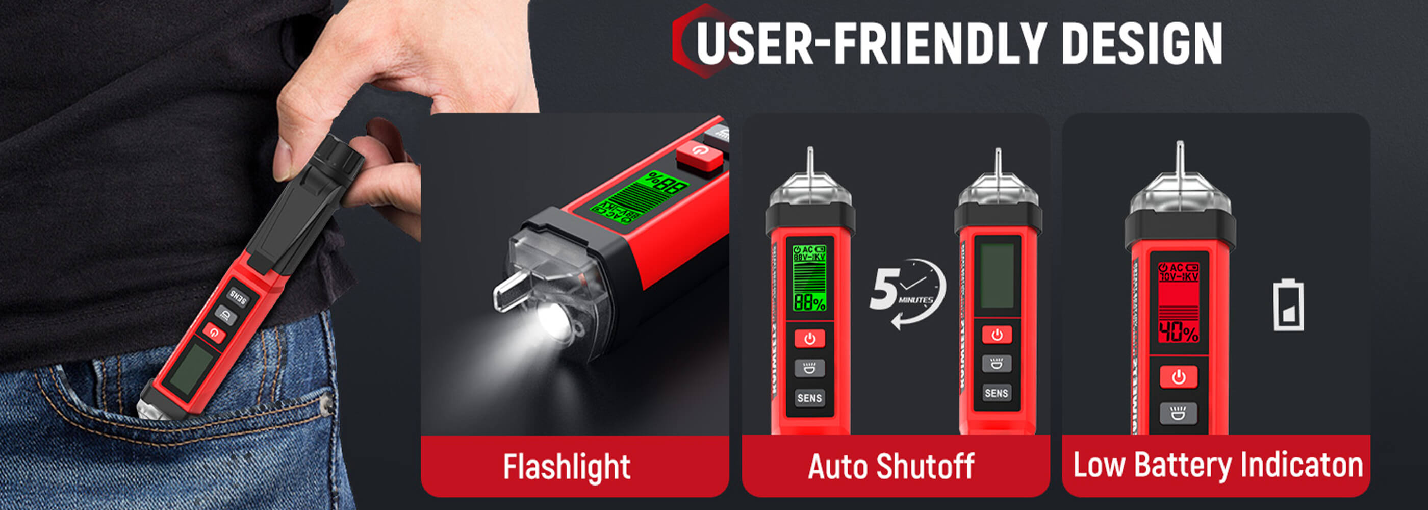 KAIWEETS KTL01 Non Contact Voltage Tester Pen A
