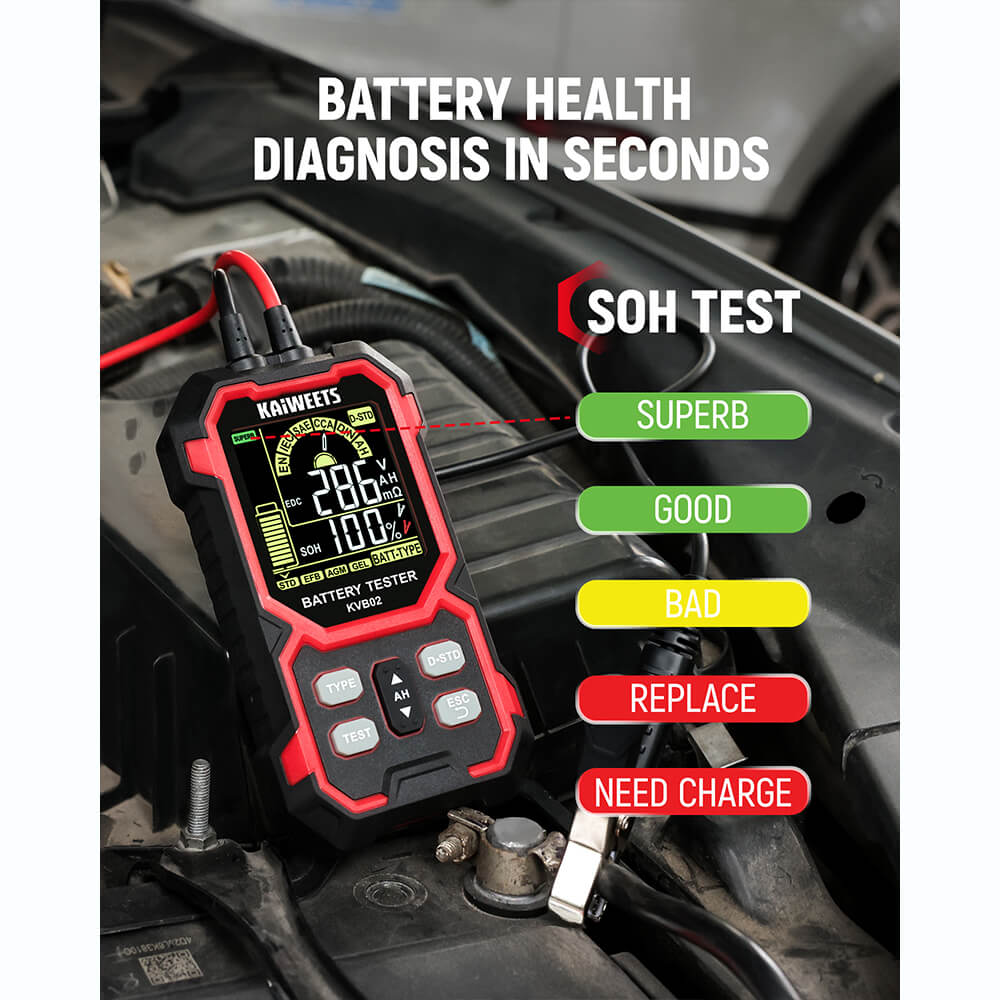 KAIWEETS KVB02 12V/24V Car Battery Tester