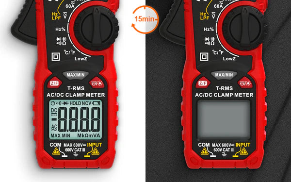 KAIWEETS HT206D clamp meter automatically turns off the power