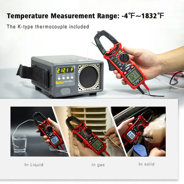 KAIWEETS HT206D clamp meter for measuring temperature