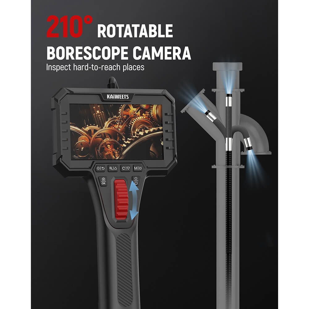 KAIWEETS KBA02 210° rotatable borescope camera for inspecting hard-to-reach areas