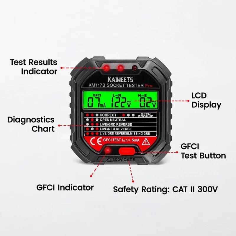 KAIWEETS KM117B GFCI Socket Tester - Kaiweets