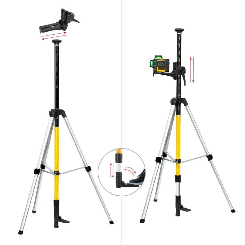 KAIWEETS KT-100P Professional Laser Level Elevating Tripod with 12.18ft Telescopic Rod - Kaiweets