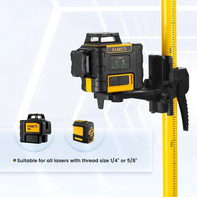 KAIWEETS KT-100P Professional Laser Level Elevating Tripod with 12.18ft Telescopic Rod - Kaiweets