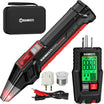 KAIWEETS KT301P breaker finder kit with transmitter(GFCI tester), receiver, 3 adapters, and a carrying case.