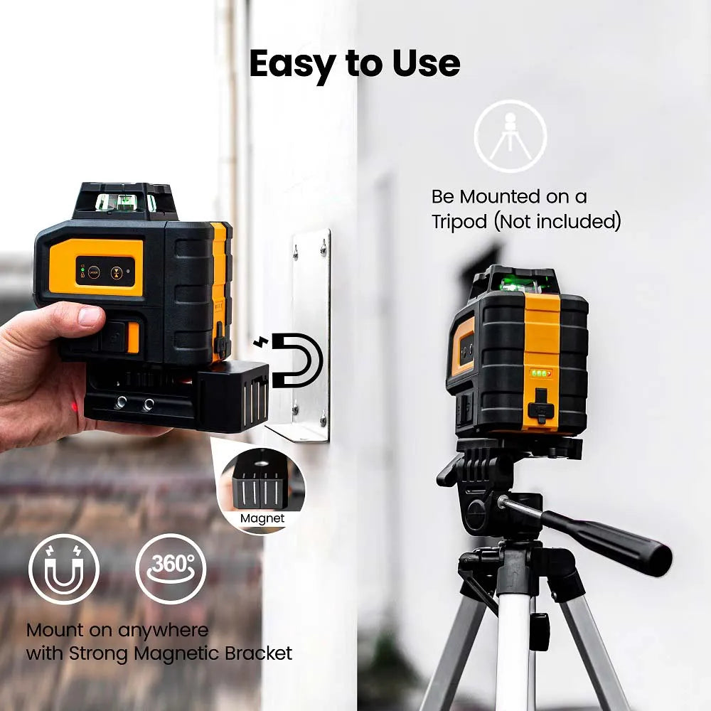 KAIWEETS KT360B Self Leveling Green Laser Level - 360 Horizontal Line with 1 Vertical Laser Line - Kaiweets