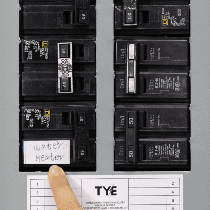 circuit breaker finder of water heater