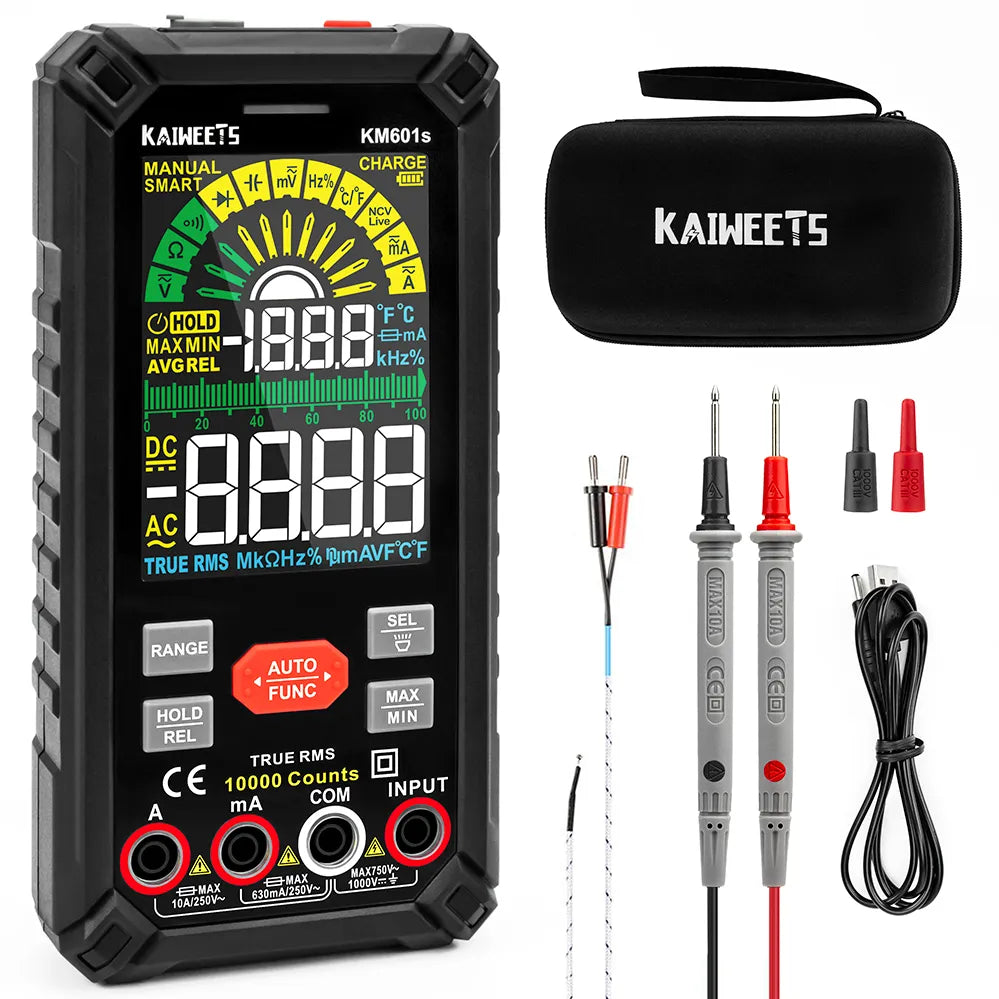 KAIWEETS KM601S Wiederaufladbares intelligentes Digitalmultimeter 10000 zählt TRMS
