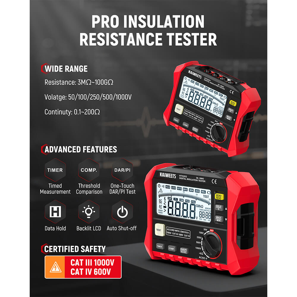 KAIWEETS HT5203 Insulation Resistance Tester