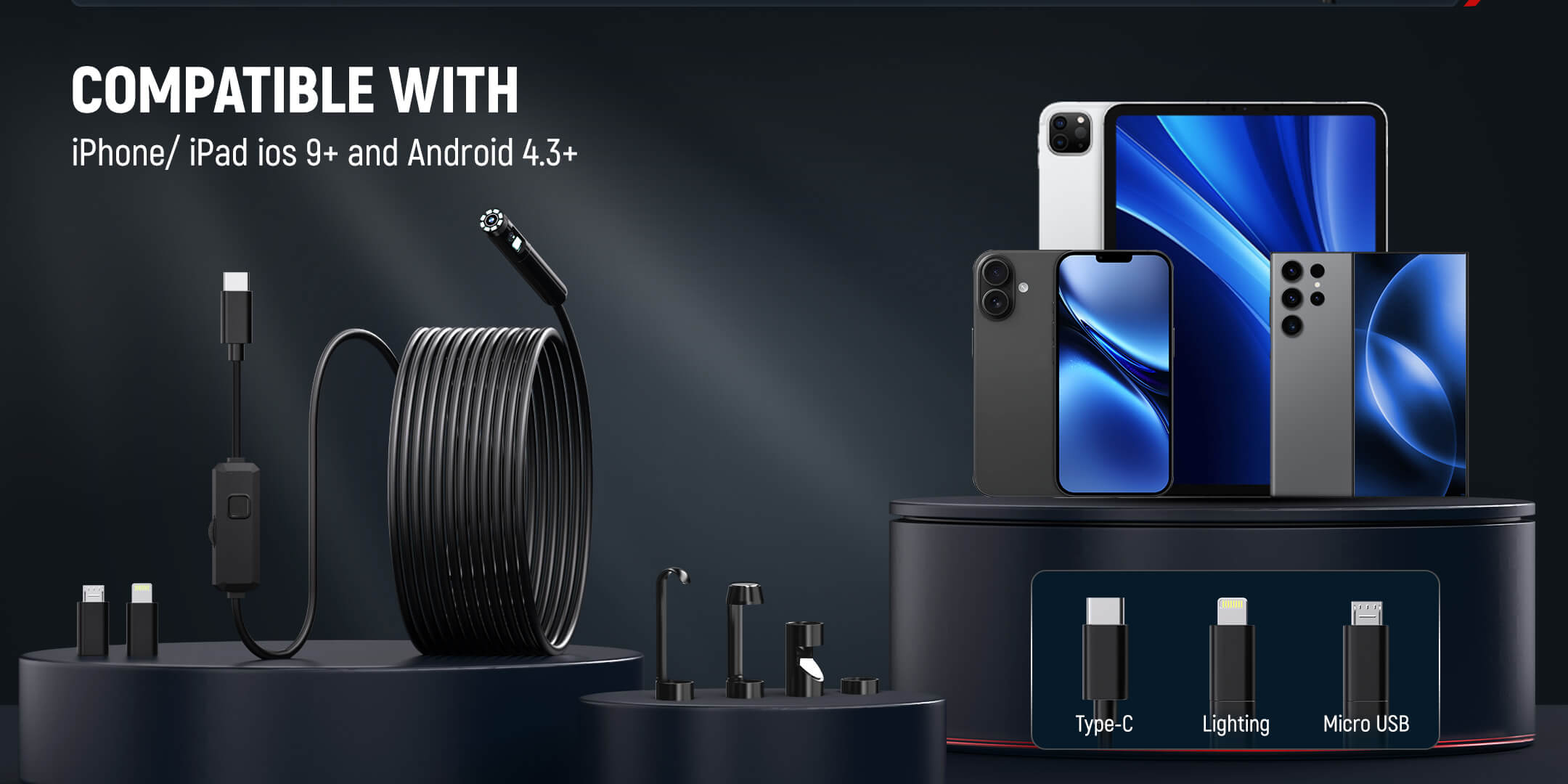 KAIWEETS KBM01 1920P Endoscope Camera