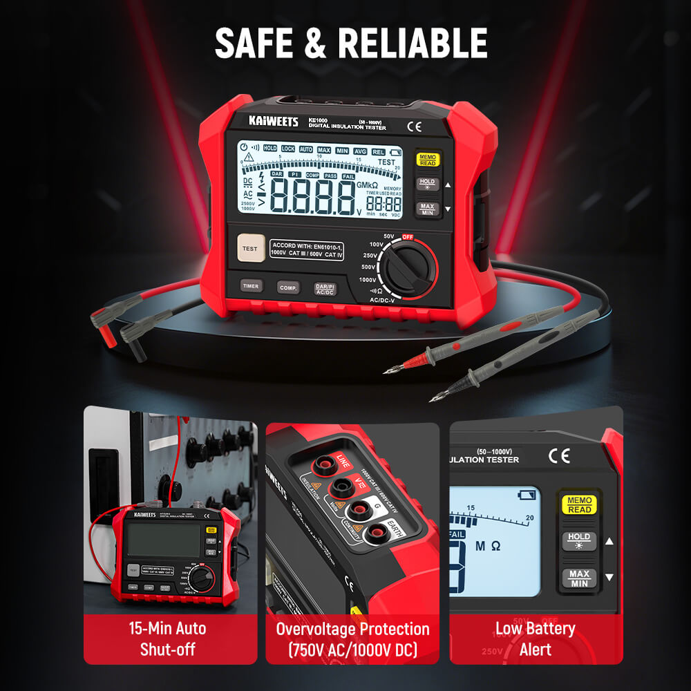 KAIWEETS KE1000 Insulation Resistance Tester