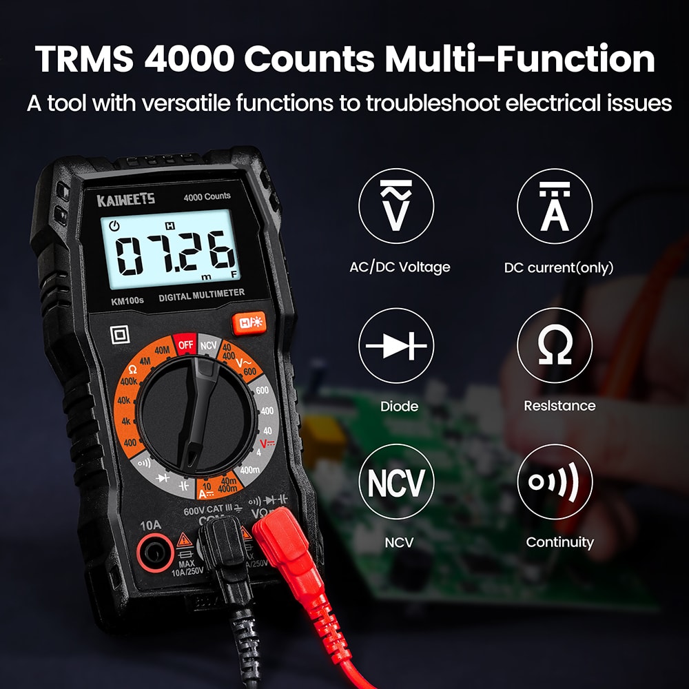 KM100S-Digital-Multimeter-for-ACDC-Voltage-4000-Counts