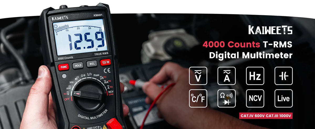 KAIWEETS KM401 Digital Multimeter Counts True RMS A