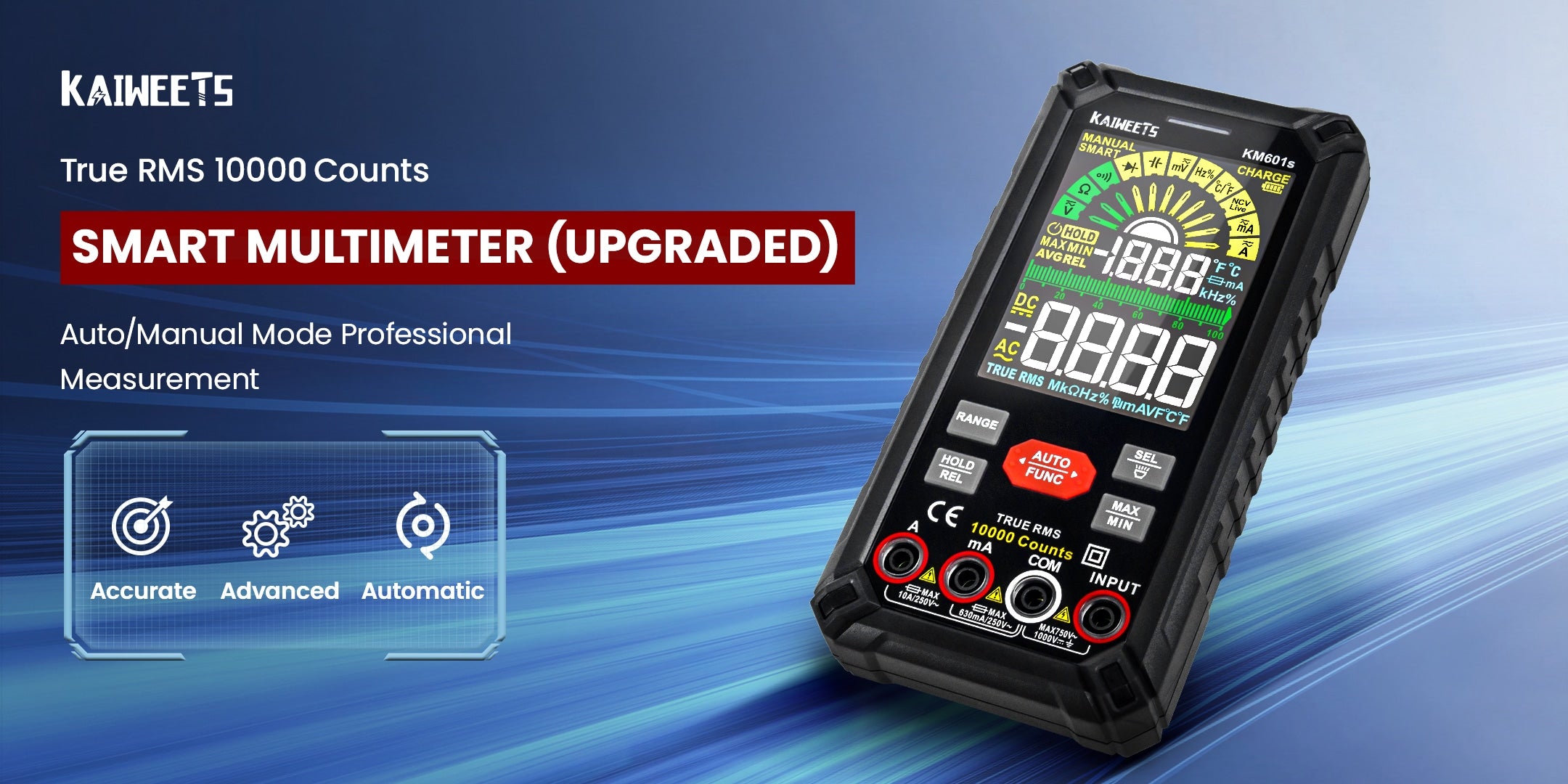 KAIWEETS KM601 Smart Multimeter 10000 Counts True-RMS Meter