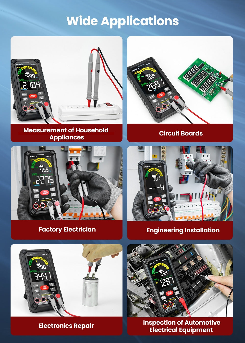 KAIWEETS KM601S Smart Digital Multimeter 10000 Counts True-RMS