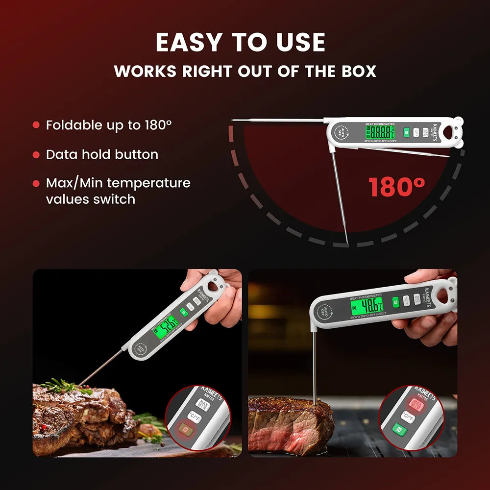 Instant-Read Meat Thermometer Digital Electronic Food Temp Kitchen Cooking  Grill