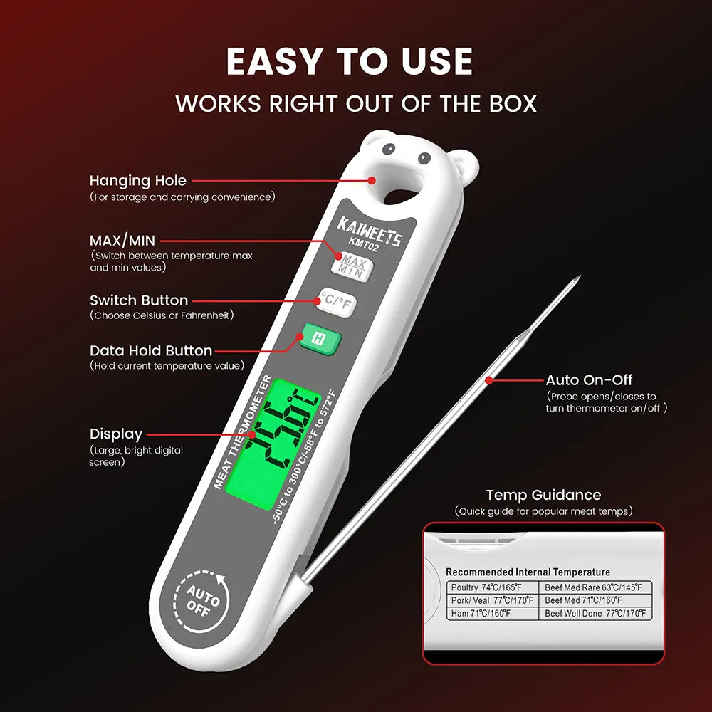 KAIWEETS-KMT02-Meat-Waterproof-Instant-Read-Thermometer-Digital