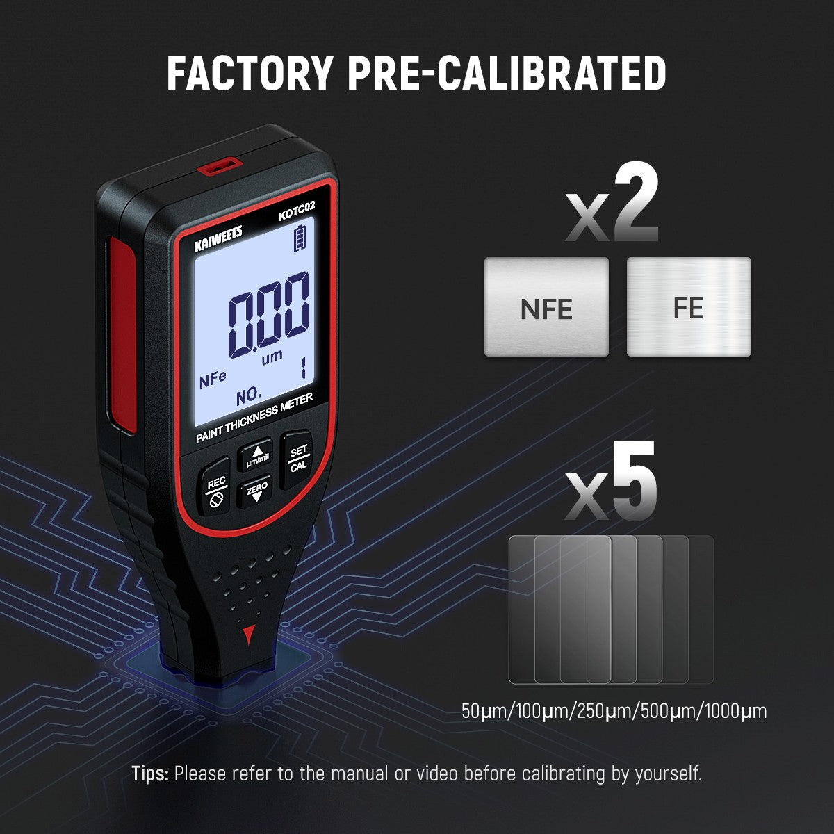 KAIWEETS KOTC02 Paint Thickness Gauge