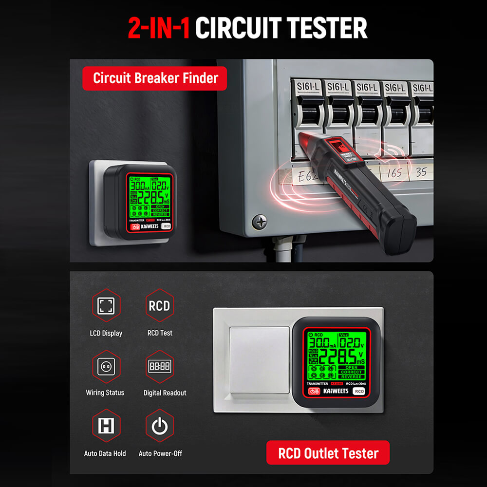 KAIWEETS KT301E Circuit Breaker Finder Kit - KAIWEETS KT301E Circuit Breaker Finde Kit