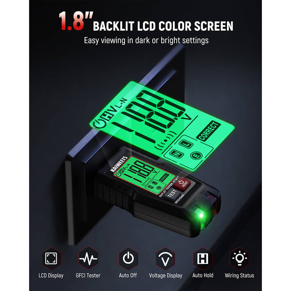 KAIWEETS KT301T GFCI Outlet Tester
