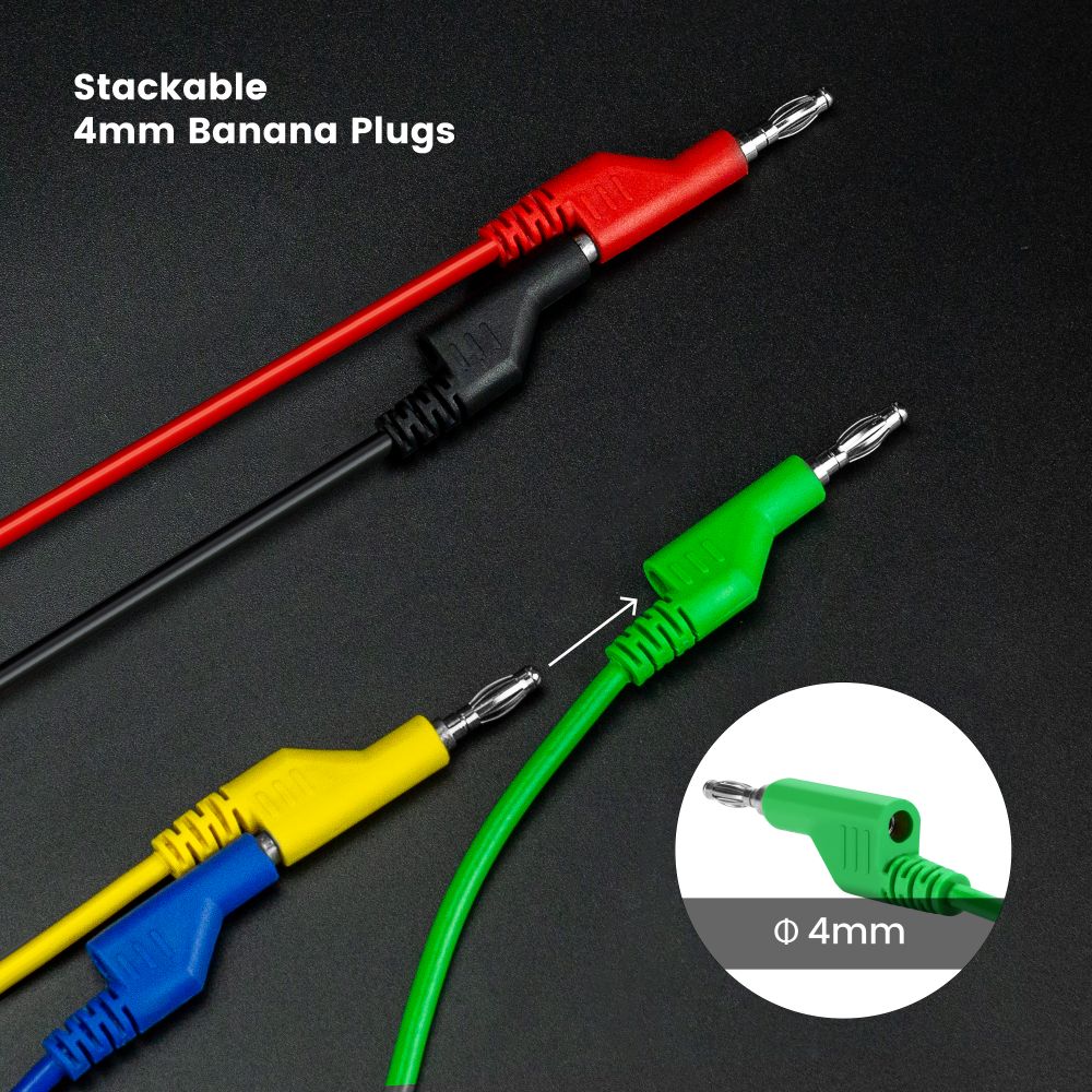 KAIWEETS KET06 Digital Multimeter Probe Soft Wire Needle Tip Universal Test Leads with Alligator Clip 1000V 10A