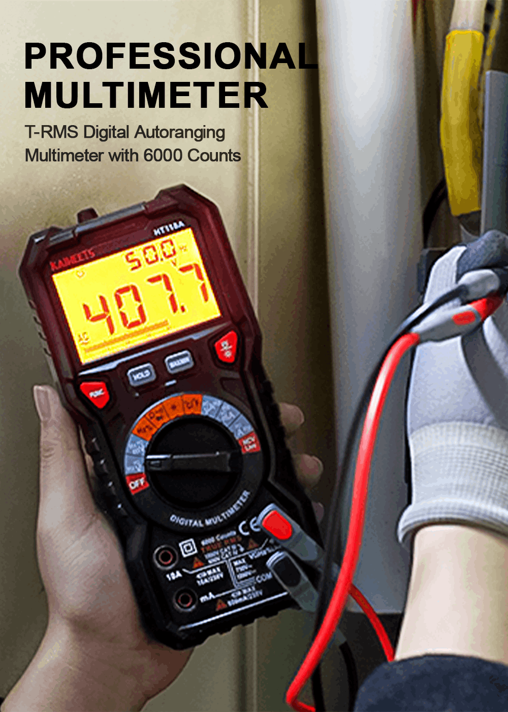 KAIWEETS HT118A Digital Multimeter TRMS 6000 Counts
