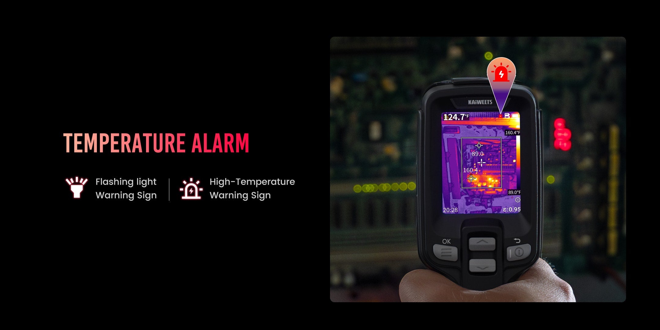 Automatic temperature alarm reminder ir thermal imager