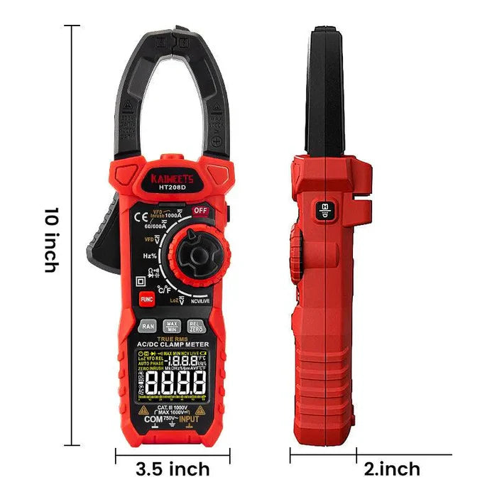 KAIWEETS HT208D clamp meter dimensions