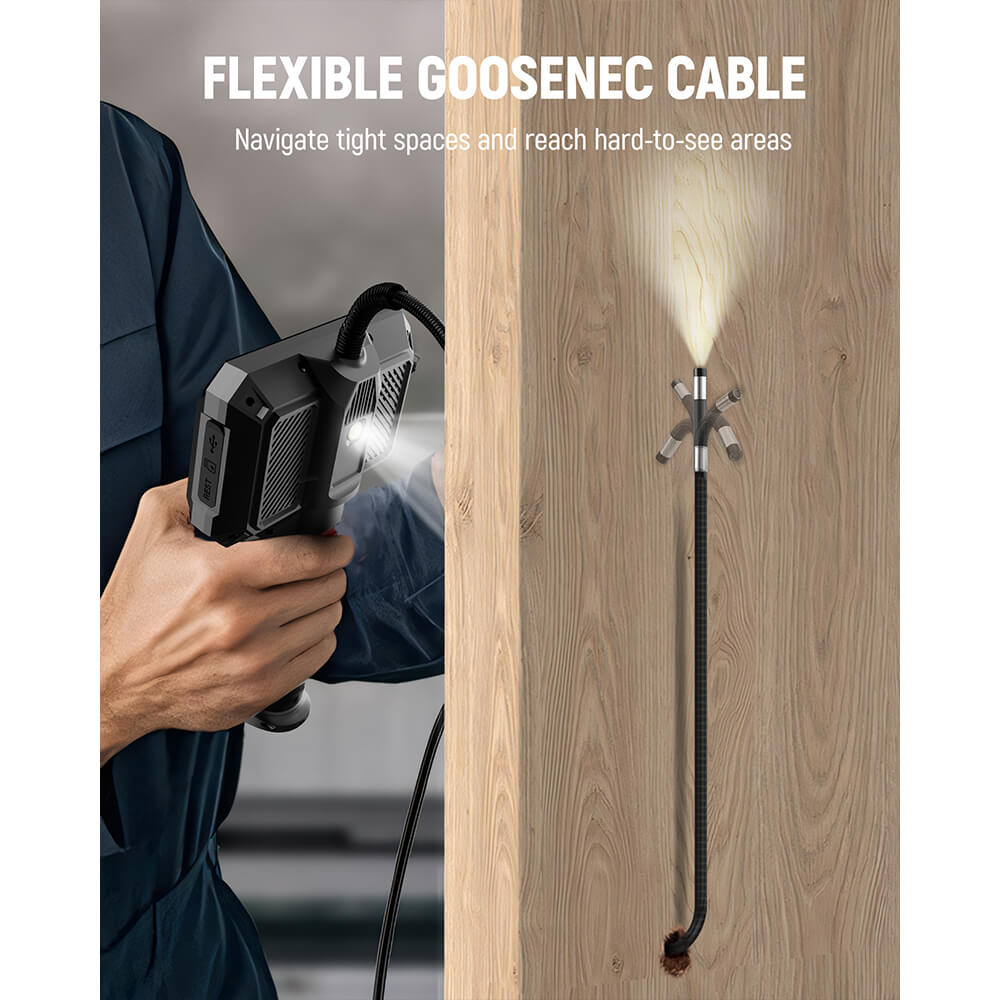 KAIWEETS KBA02 borescope with flexible cable and articulating head for tight spaces