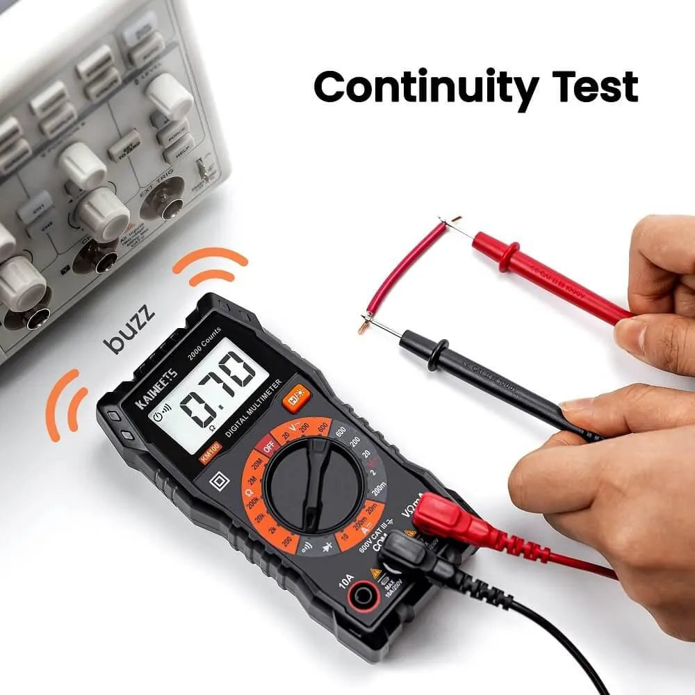 KAIWEETS Digital Multimeter with Case, DC AC Voltmeter, Ohm Volt Amp Test  Meter and Continuity Test Diode Voltage Tester for Household Outlet