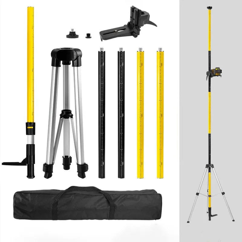 Yellow 3.6m Adjustable Telescoping Support Pole with Tripod for