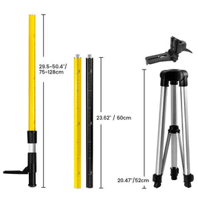 KAIWEETS KT-100P Professional Laser Level Elevating Tripod with 12.18ft Telescopic Rod - Kaiweets