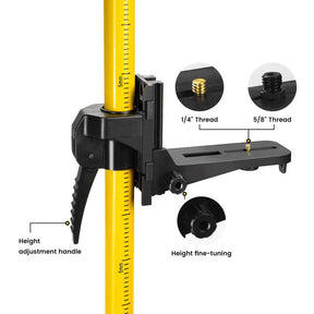 KAIWEETS KT-100P Professional Laser Level Elevating Tripod with 12.18ft Telescopic Rod - Kaiweets