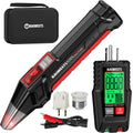KAIWEETS KT301P breaker finder kit with transmitter(GFCI tester), receiver, 3 adapters, and a carrying case.