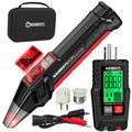 KAIWEETS KT301P breaker finder kit with transmitter(GFCI tester), receiver, 3 adapters, and a carrying case.