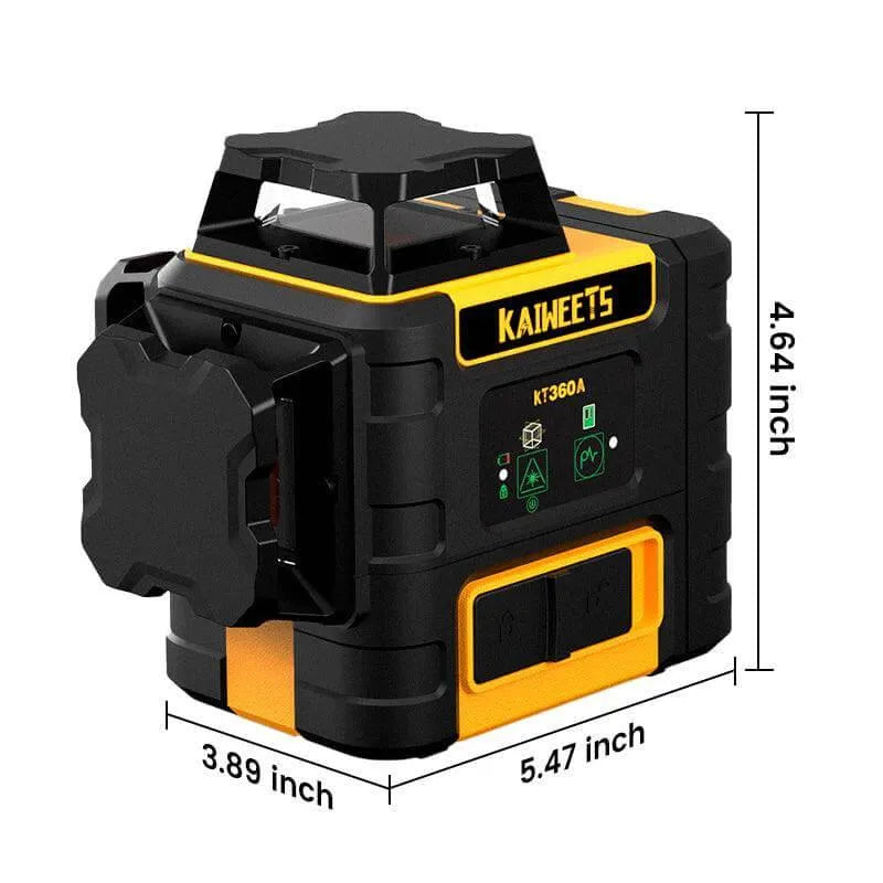 KAIWEETS KT360A 3 x 360 Line Self Leveling Laser with Rechargeable Battery - Kaiweets