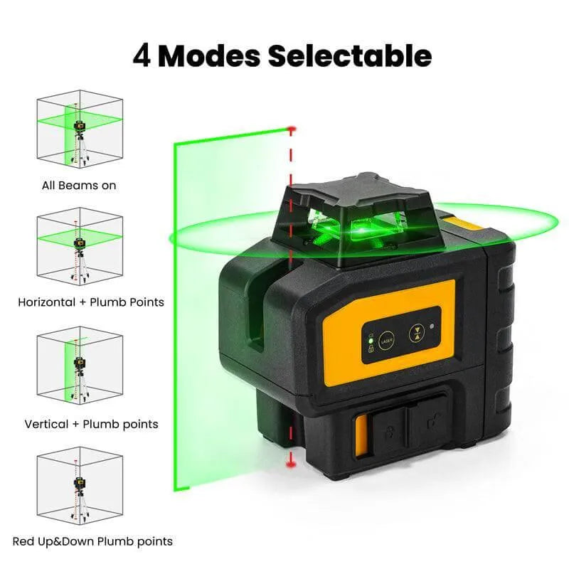 KAIWEETS KT360B Self Leveling Green Laser Level - 360 Horizontal Line with 1 Vertical Laser Line - Kaiweets