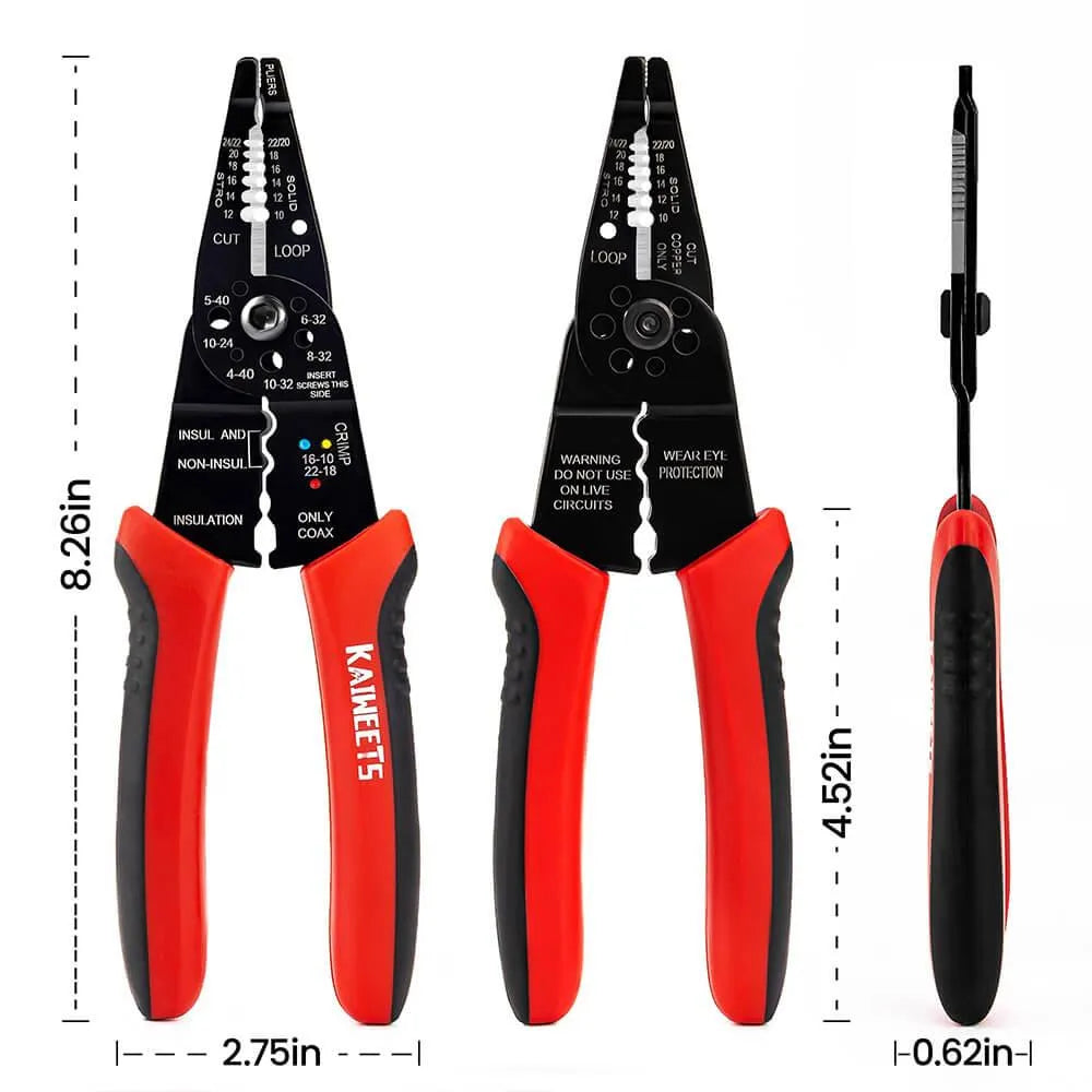 KAIWEETS KWS-102 2 in 1 Wire Cutters 6-inch Flush Pliers Wire Stripping  Cable Tool