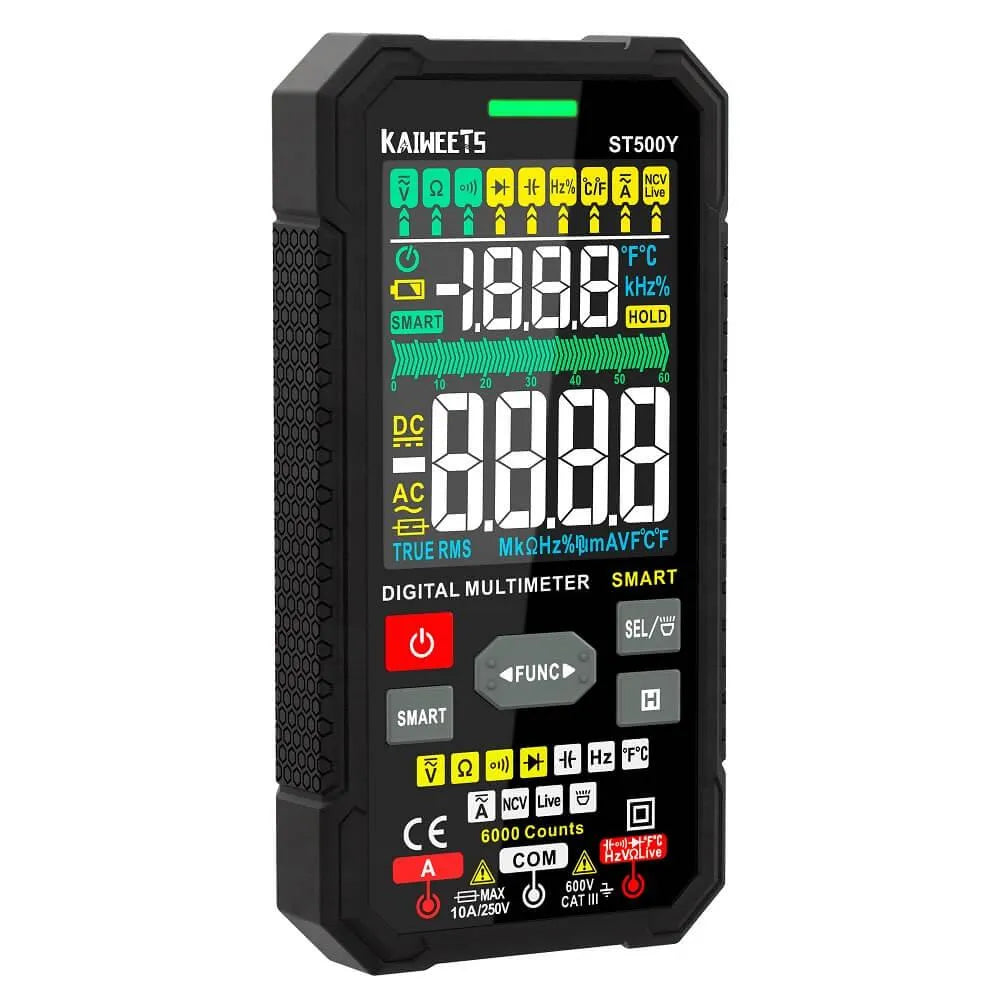 Digital multimeter, 750V AC/DC, 10A AC/DC, 40MΩ, 100mF, 30 MHz,  -201000°C, Auto range
