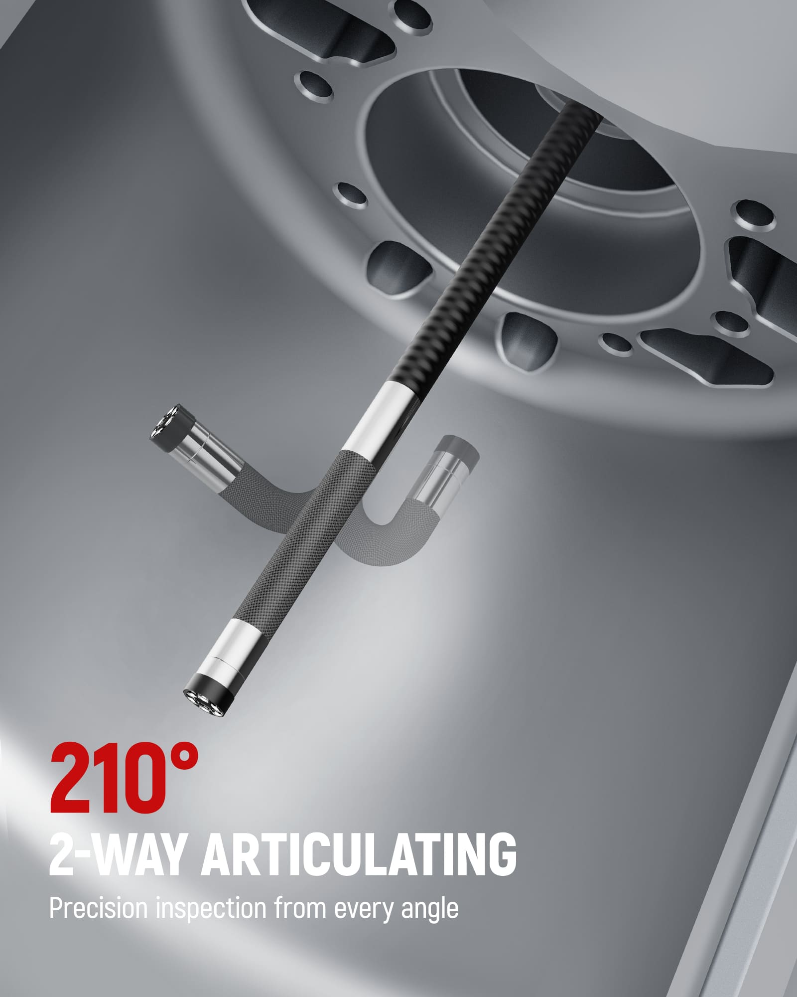 210° 2-way articulating inspection camera head