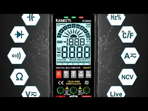 KAIWEETS ST500Y Intelligentes AC/DC-Digitalmultimeter mit automatischer Bereichswahl – 6000 Zähler